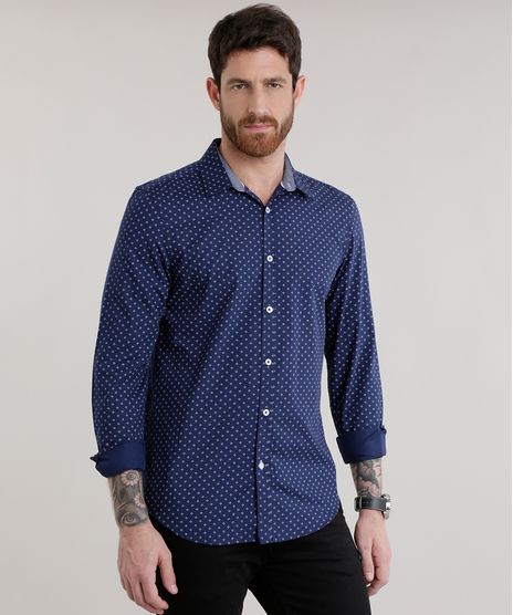 Camisa-Slim-Estampada-em-Algodao---Sustentavel-Azul-Marinho-8582228-Azul_Marinho_1
