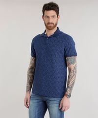 Polo-em-Piquet-Estampada-de-Folhagens-Azul-MARINHO-8653364-Azul_Marinho_1