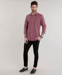 Camisa-Comfort-Xadrez-em-Algodao---Sustentavel-Coral-8302558-Coral_3