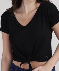 Blusa-Feminina-Cropped-Canelada-com-No-Manga-Curta-Decote-V-Preta-9528490-Preto_4