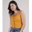 Regata-Feminina-Canelada-com-Botoes-Alca-Media-Decote-Redondo-Mostarda-9257473-Mostarda_1
