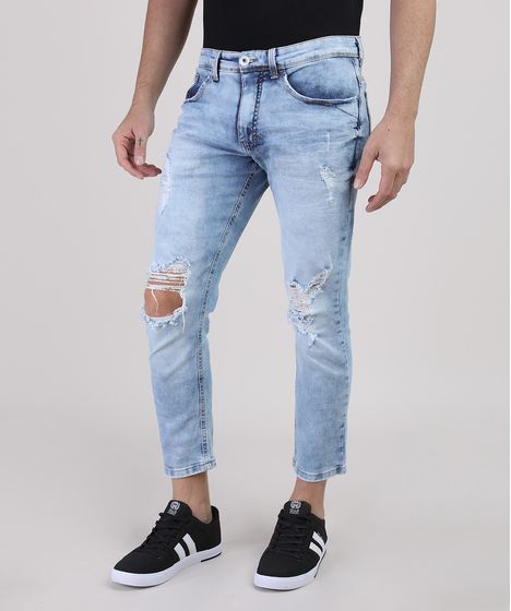 calça jeans masculina cropped