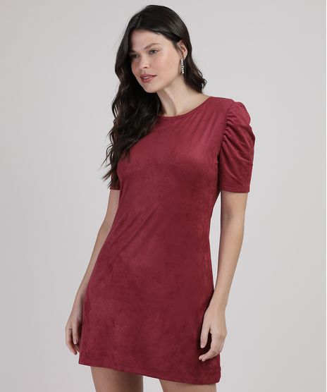 Vestido-de-Suede-Feminino-Curto-Manga-Bufante-Vinho-9938150-Vinho_1