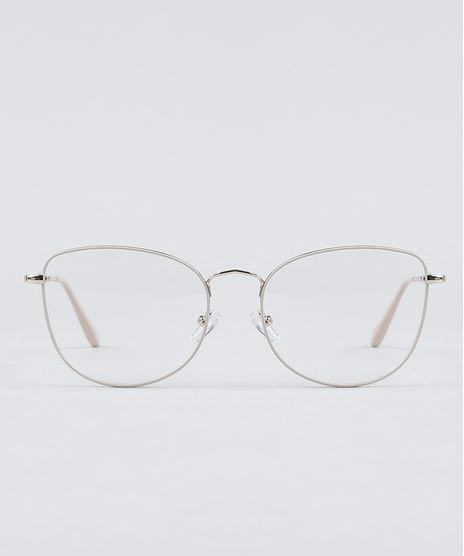 Armacao-para-Oculos-de-Grau-Feminina-Oval-Prateado-9950434-Prateado_1