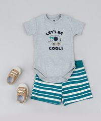 Conjunto-Infantil-de-Body--Cool--Manga-Curta-Cinza-Mescla---Short-Listrado-Verde-9678404-Verde_3