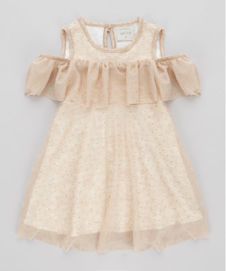 Vestido-Open-Shoulder-Estampado-de-Poa-Dourado-8706587-Dourado_1