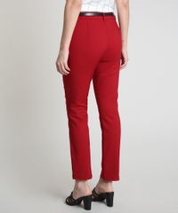 Calca-Feminina-Skinny-com-Cinto-Texturizado-Croco-Vermelha-Escuro-9823616-Vermelho_Escuro_4
