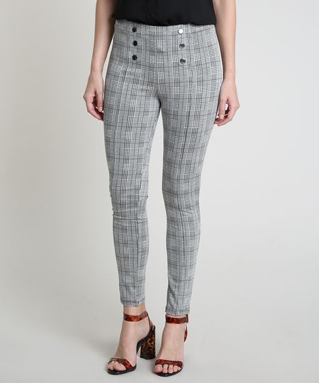 Calca-Legging-Feminina-Estampada-Xadrez-com-Botoes-Cinza-Mescla-9834200-Cinza_Mescla_1 Calca-Legging-Feminina-Estampada-Xadrez-com-Botoes-Cinza-Mescla-9834200-Cinza_Mescla_1