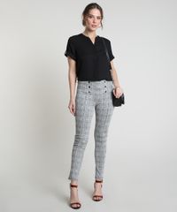 Calca-Legging-Feminina-Estampada-Xadrez-com-Botoes-Cinza-Mescla-9834200-Cinza_Mescla_3