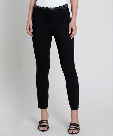 Calca-Feminina-Skinny-com-Cinto-Animal-Print-Cobra-Preta-9823616-Preto_1