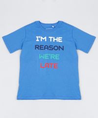 Camiseta-Infantil-Tal-Mae-Tal-Filho--We-re-Late--Manga-Curta-Azul-9946987-Azul_1