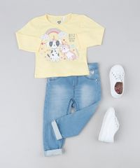 Blusa-Infantil-Cachorro-e-Gato-Manga-Longa-Amarela-9943378-Amarelo_3