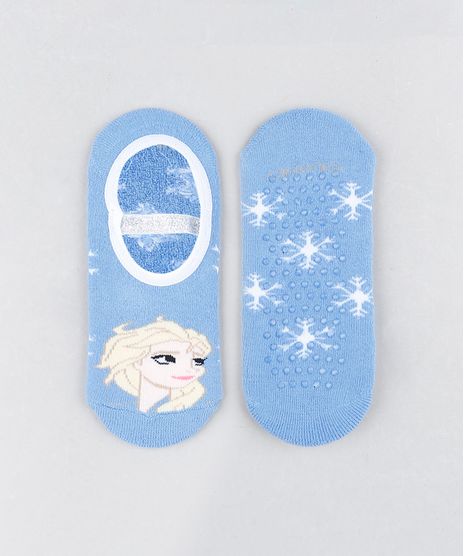 Meia-Infantil-Sapatilha-Elsa-Frozen-Estampada-com-Lurex-Azul-Claro-9805381-Azul_Claro_1