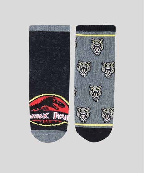Kit-de-2-Meias-Infantis-Cano-Medio-Jurassic-Park-Multicor-9932144-Multicor_1