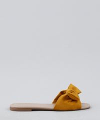 Rasteirinha-Slide-de-Suede-Feminina-Oneself-com-Laco-Mostarda-9948284-Mostarda_2