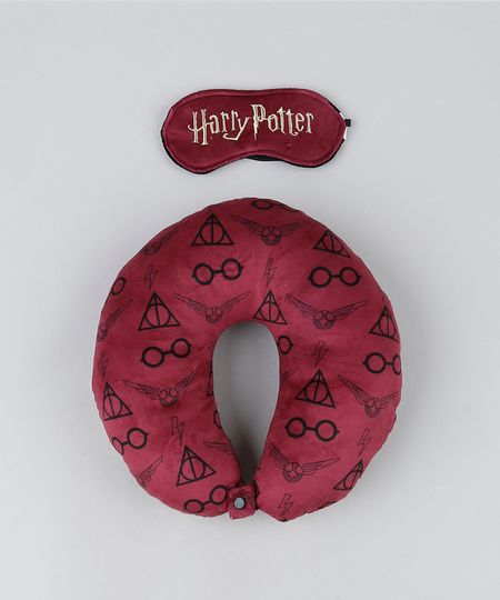 Kit-de-Apoio-de-Pescoco-Harry-Potter---Tapa-Olho-Vinho-9947012-Vinho_1
