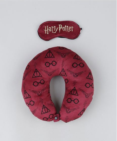 Kit-de-Apoio-de-Pescoco-Harry-Potter---Tapa-Olho-Vinho-9947012-Vinho_1