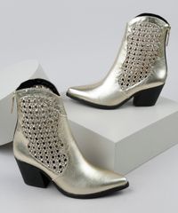 Bota-Feminina-Oneself-Country-Cano-Curto-Salto-Baixo-Metalizada-Tresse---Dourada-9945175-Dourado_1