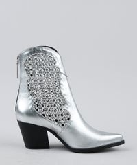 Bota-Feminina-Oneself-Country-Cano-Curto-Salto-Baixo-Metalizada-Tresse---Prateada-9945176-Prateada_2