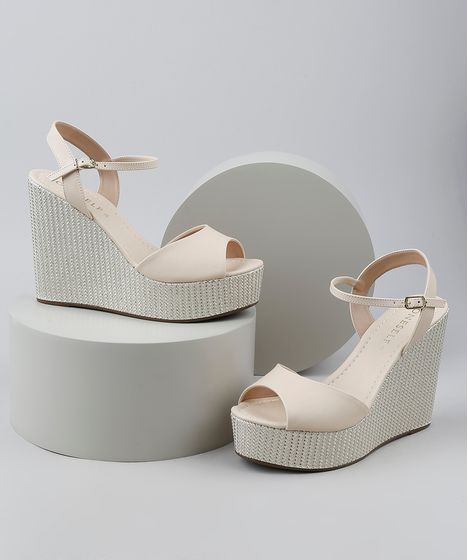 sandalia plataforma off white
