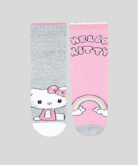 Kit-de-2-Meias-Infantis-Cano-Medio-Hello-Kitty-Multicor-9482029-Multicor_1