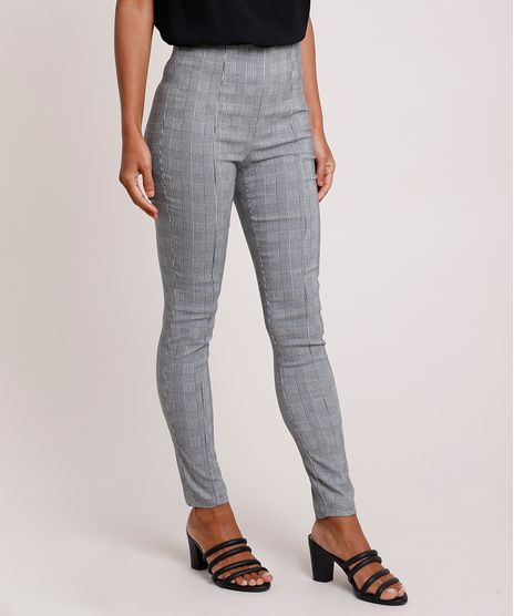 Calca-Legging-Feminina-Estampada-Xadrez-em-Jacquard-Cinza-Mescla-9824265-Cinza_Mescla_1