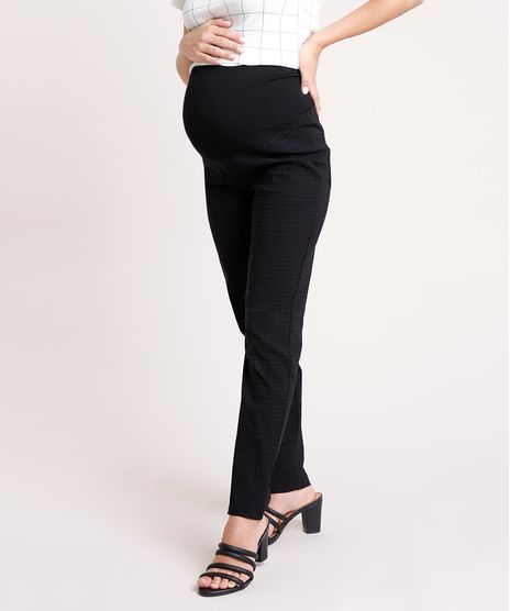 Calca-Legging-Feminina-Gestante-Estampada-de-Poa-Preta-9829359-Preto_1