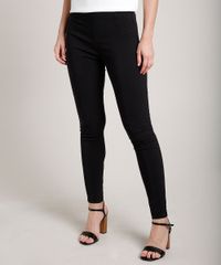 Calca-Feminina-Legging-em-Jacquard-Estampada-de-Poa-Preta-9688118-Preto_1