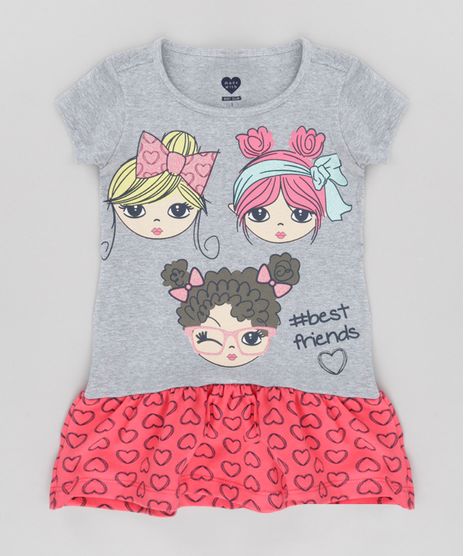 Vestido-com-Estampa--Best-Friends--Cinza-Mescla-8724149-Cinza_Mescla_1