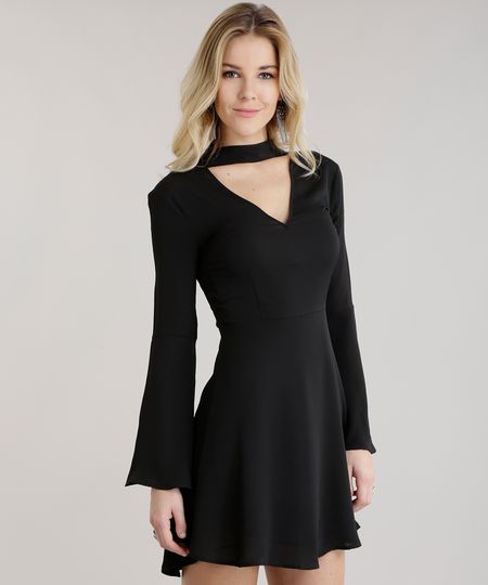 vestido choker preto