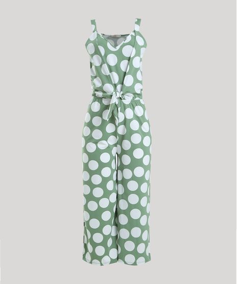 Macacao-Feminino-Pantacourt-Estampado-de-Poa-com-No-Alca-Larga-Verde-Claro-9941887-Verde_Claro_1