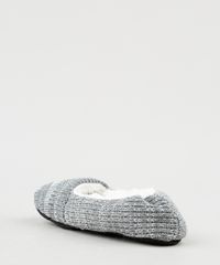 Pantufa-Feminina-em-Trico-com-Bordado-de-Estrela-Cinza-9849649-Cinza_4
