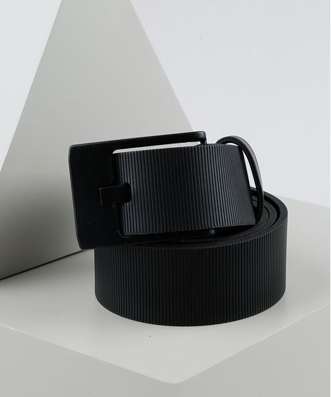 Cinto-Masculino-Texturizado-com-Fivela-Fosca-Preto-9946692-Preto_1