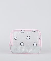 Necessaire-Feminina-Maletinha-com-Glitter-e-Estampa-de-Pinguim-Trasparente-9946997-Trasparente_1