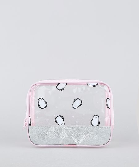 Necessaire-Feminina-Maletinha-com-Glitter-e-Estampa-de-Pinguim-Trasparente-9946997-Trasparente_1