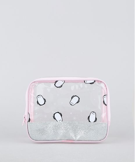 Necessaire-Feminina-Maletinha-com-Glitter-e-Estampa-de-Pinguim-Trasparente-9946997-Trasparente_1