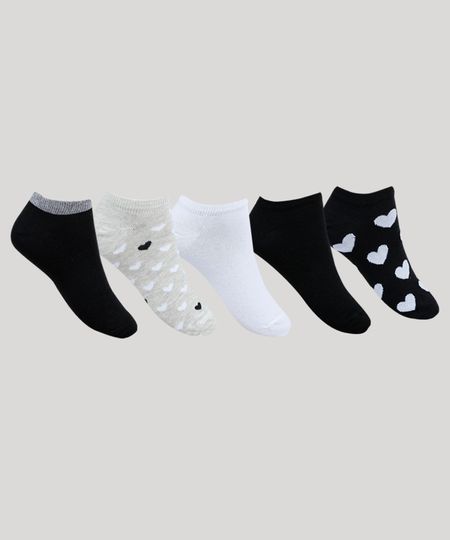 Kit-de-5-Meias-Feminino-Cano-Curto-Estampa-Coracoes-Multicor-9941962-Multicor_1