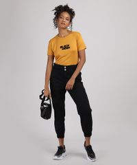 Blusa-Feminina-Viuva-Negra-Manga-Curta-Decote-Redondo-Mostarda-9897594-Mostarda_3