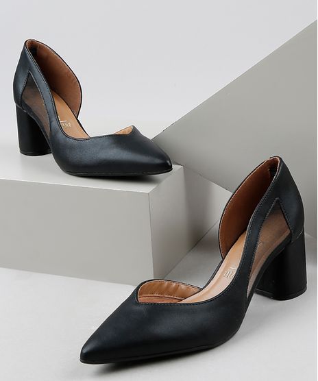 Sapato-Feminino-Vizzano-Salto-Baixo-Grosso-Bico-Fino-com-Recorte-em-Tule-Preto-9948643-Preto_1