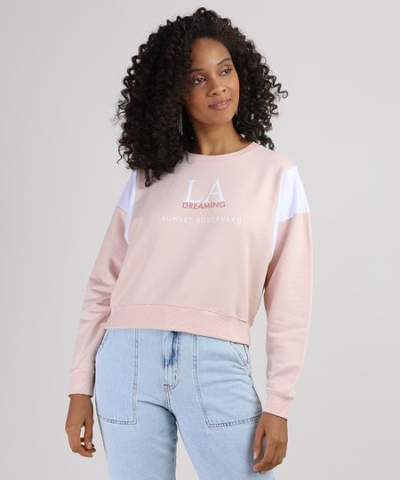 Blusao-de-Moletom-Feminino--LA-Dreaming--com-Recorte-Decote-Redondo-Rose-9946040-Rose_1