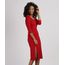 Vestido-Feminino-Midi-Canelado-com-Fenda-Manga-3-4-Vermelho-9943480-Vermelho_1