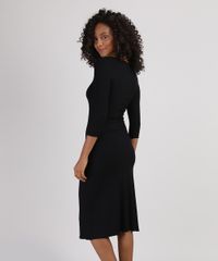 Vestido-Feminino-Midi-Canelado-com-Fenda-Manga-3-4-Preto-9943480-Preto_2 Vestido-Feminino-Midi-Canelado-com-Fenda-Manga-3-4-Preto-9943480-Preto_2