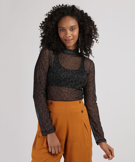 Blusa-de-Tule-Feminina-Estampada-Animal-Print-Onca-Manga-Longa-Gola-Alta-Marrom-Escuro-9942463-Marrom_Escuro_1 Blusa-de-Tule-Feminina-Estampada-Animal-Print-Onca-Manga-Longa-Gola-Alta-Marrom-Escuro-9942463-Marrom_Escuro_1