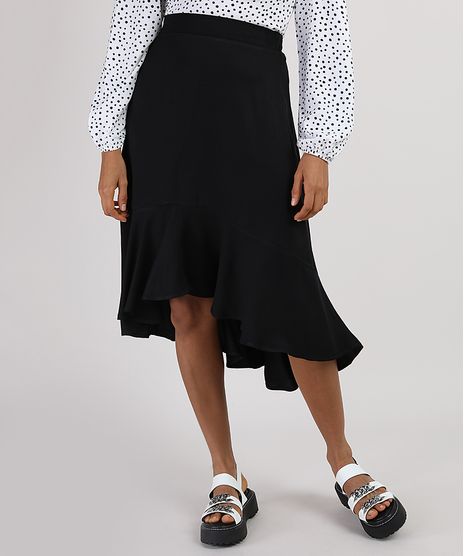 Saia-Feminina-Midi-Mullet-com-Babado-Preta-9894821-Preto_1