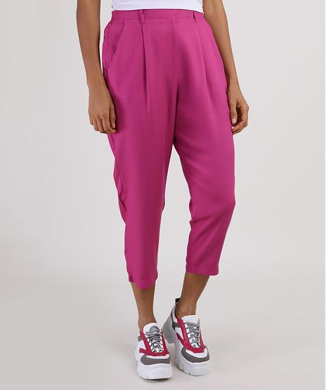 Calca-Feminina-Cintura-Alta-com-Bolsos-Roxa-9945927-Roxo_1