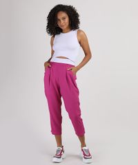Calca-Feminina-Cintura-Alta-com-Bolsos-Roxa-9945927-Roxo_3