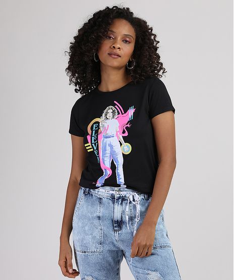 Blusa-Feminina-Eleven-Stranger-Things-Manga-Curta-Decote-Redondo-Preta-9942117-Preto_1