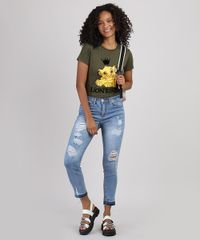 Blusa-Feminina-Simba-O-Rei-Leao-Manga-Curta-Decote-Redondo-Verde-Militar-9943448-Verde_Militar_3