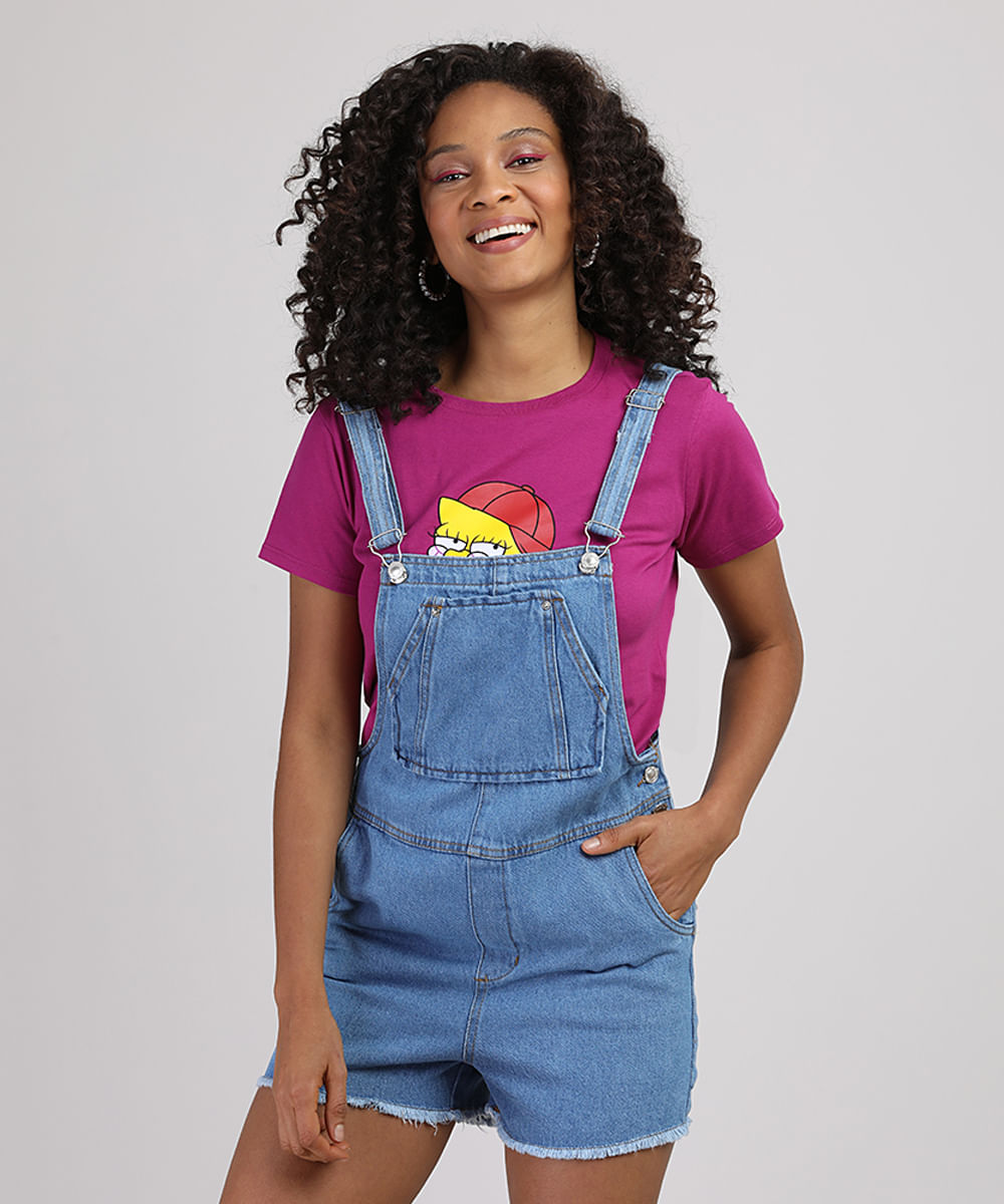 jardineira jeans claro