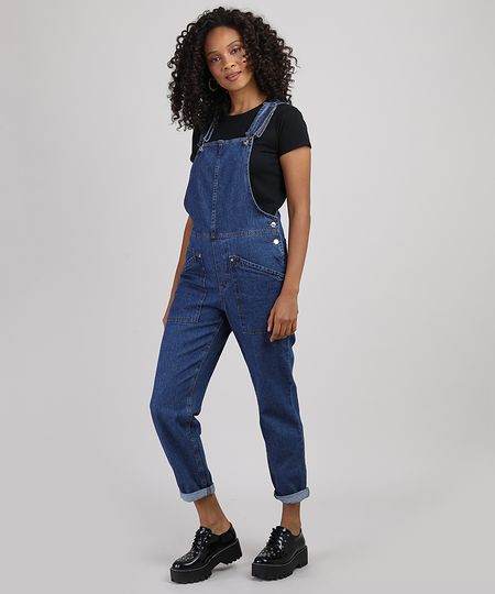 Macacao-Jeans-Feminino-Relaxed-com-Bolsos-Azul-Escuro-9946109-Azul_Escuro_1